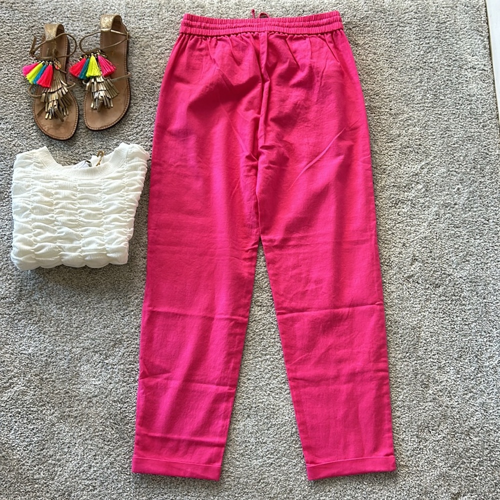 J crew Cotton Linen Blend Drawstring Pants - Picture 6 of 10